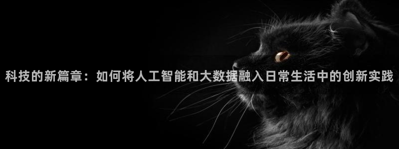 科技的新篇章：如何将人工智能和大数据融入日常生活中的创新实践